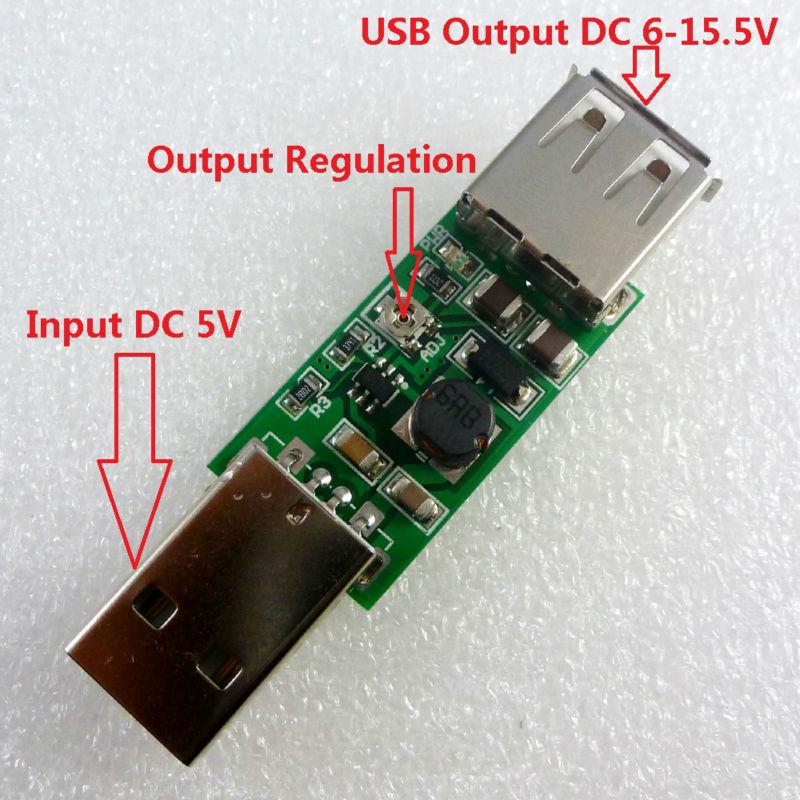DC-DC USB 5V to 6-15V Step-Up Boost Converter Voltage inverters Module Adjustable Output DC 6V 7V 8V 9V 12V