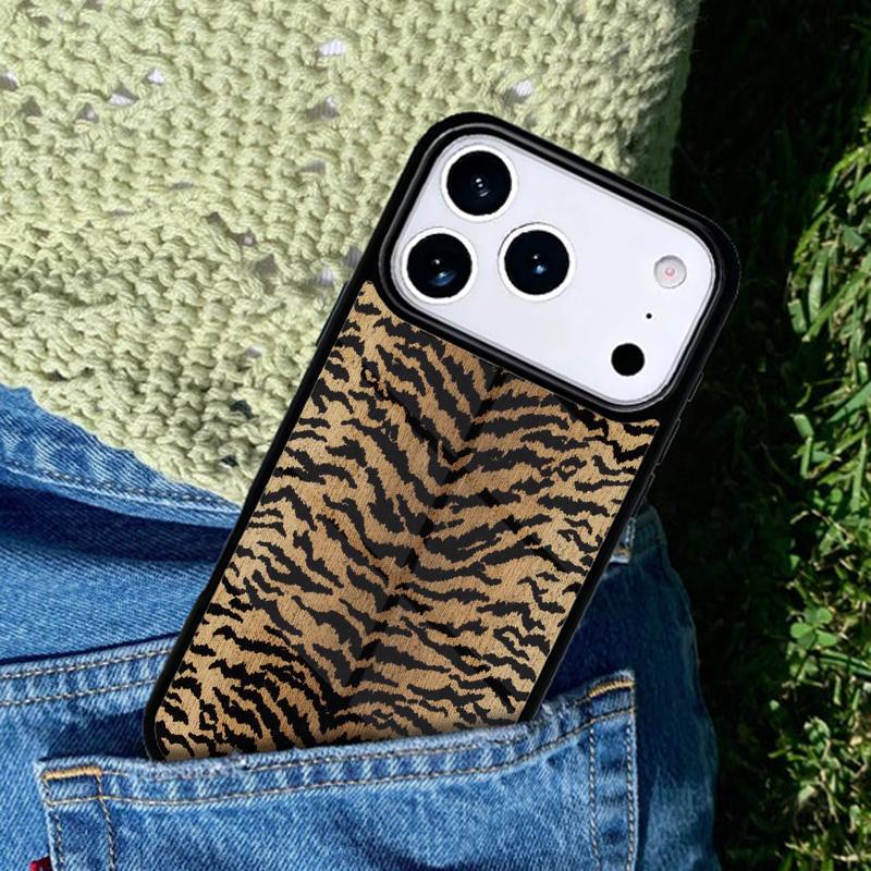 Чехол для телефона с узором леопардовой и тигровой шкуры Для iPhone 17 AIR 16 Pro Max 15 14 Pro 11 12 13 Ударопрочный силиконовый чехол