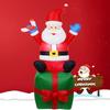 Inflatable Toy Sitting On Box Santa Christmas Inflatable Model Luminous Inflatable Model Christmas Atmosphere Decoration Model