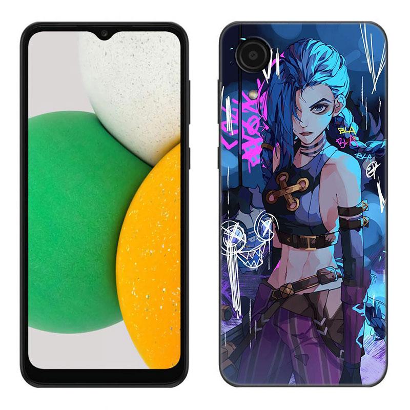 Arcane Jinx аниме черный силиконовый чехол для телефона Samsung Galaxy A01 A03 Core A04 E A02 A05 A10 A20 A21 A30 A50 S A6 A8 Plus A7