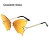 Rimless Butterfly Sunglasses Vintage Metal Frame Gradient Sun Glass Fashion Oversized UV400 Protection Shades Ladies Y2K Eyewear
