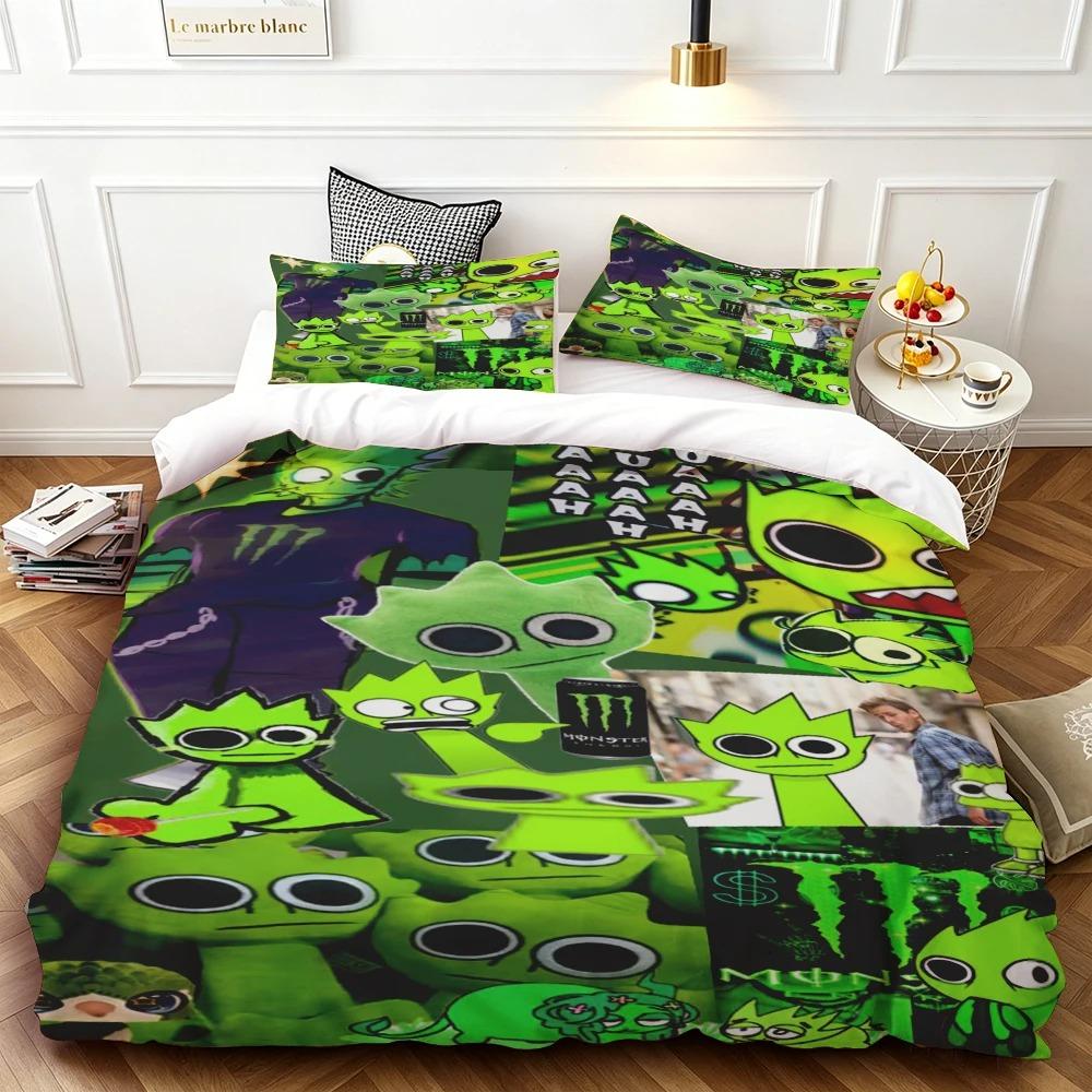 2026 NEW Teens Gifts Duvet Cover Set Game Sprunki Cartoon Bedding Set Quilt Cover Skin-friendly and Breathable for Bedroom Home