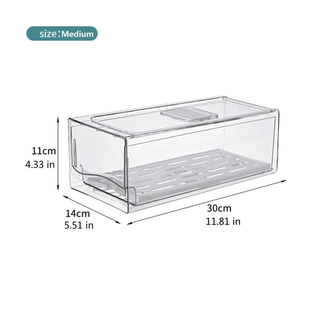 Fridge Organizer, Stackable Refrigerator Organizer Bins Reusable Food Storage Containers Fridge Drawer Organizer in Home Kitchen