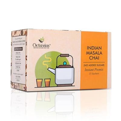 Октавиус | Индийская масала (Без добавления сахара) Чайный премикс - 15 пакетиков | Низкое содержание сахара | Готовая чайная смесь | Готовый чай | Чайный премикс | 15 саше