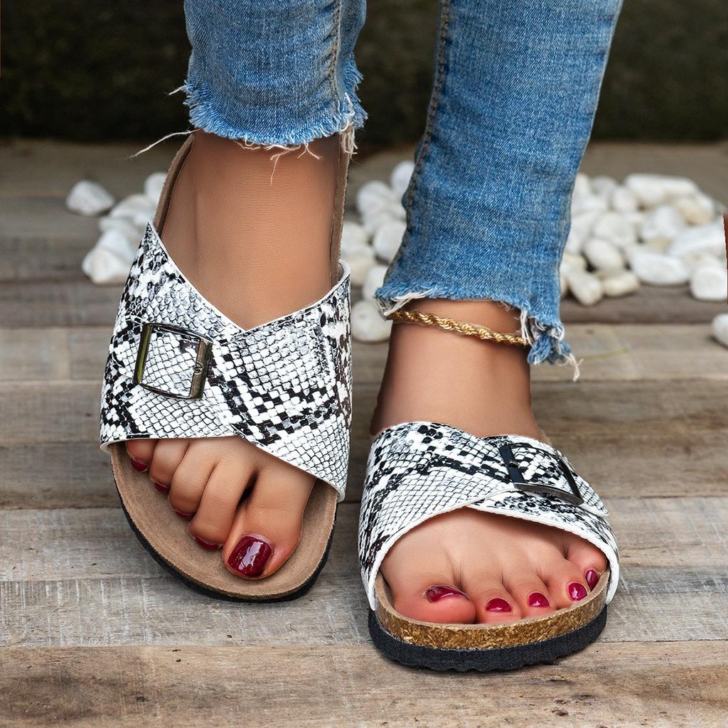 2025 Women's Sandals Cork New Student Beach Shoes Casual Large Size Slippers Size 35-42