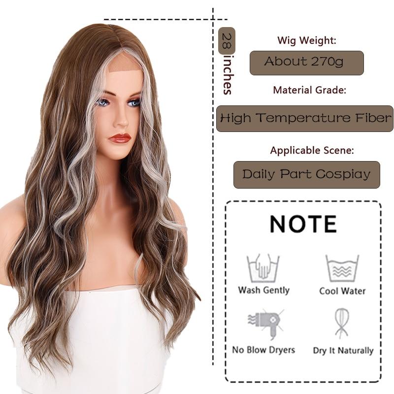 MERISIHAIR Объемные волны, кружевные передние парики для женщин, коричневые и белые цветные синтетические волосы, бесклеевые кружевные парики с натуральной линией волос