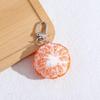 Bag Charm Peeled Tangerine Keychain Mini Food Bag Charm Kawaii Bag Accessory Keyring  For Backpack
