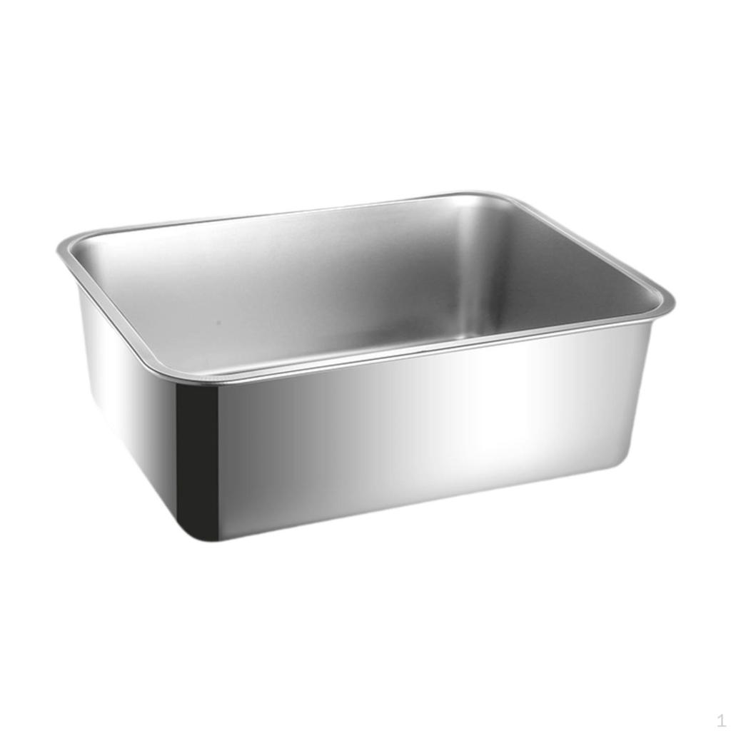 Cat Litter Box Toilet Stainless Steel Bedpan High Sided Easy To Clean Open Top Splashproof for