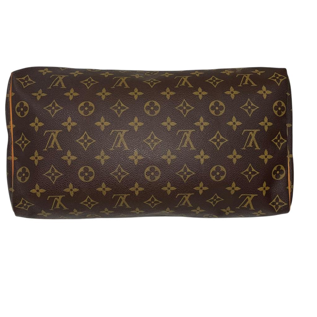 Подержанная сумка Louis Vuitton Monogram Speedy 35 M41524 Бостонская сумка Канва Коричневый Аутентичная 1213