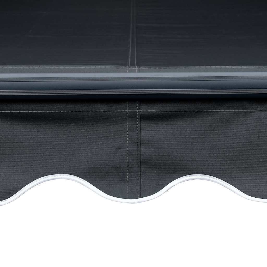 Manual Retractable Awning with LED Lighting 350 x 250 cm Anthracite Grey