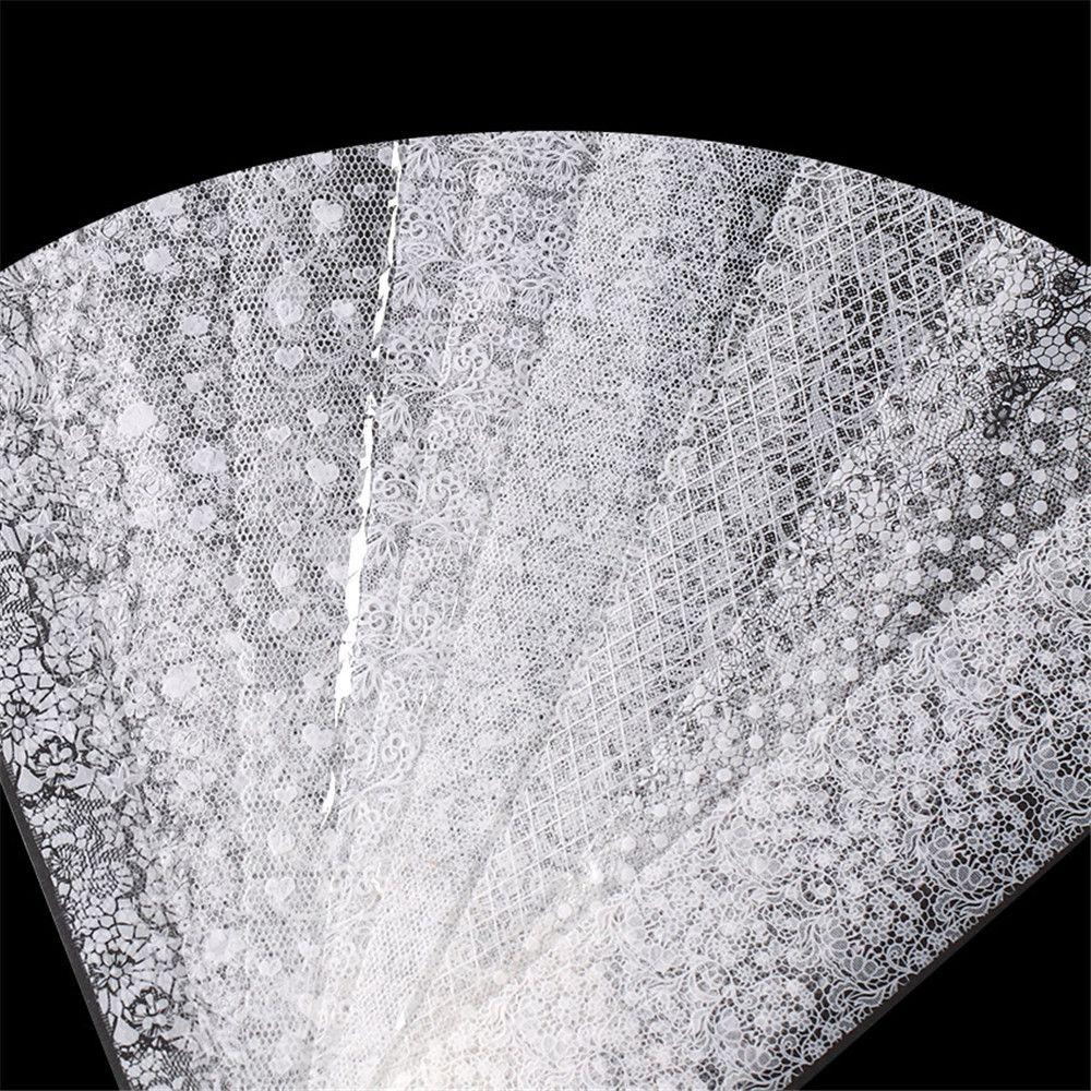 Красота Ногтей Фольгированная Наклейка Звездное Небо Переводная Бумага Набор Фольги для Ногтей Черный Белый Кружевной Стикер для Нейл-Арта