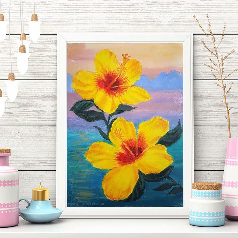 ЗООЯ Холст Плакат Без Рамки Картина Акварелью Цветы Настенный Декор Офисная Комната Настенный Декор