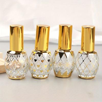 Роскошный золотой роликовый флакон с эфирным маслом, 12 мл, многоразовый флакон для духов, стеклянный роликовый флакон с эфирным маслом, косметический контейнер