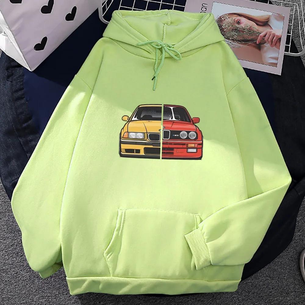 Толстовка с капюшоном с изображением автомобиля, осень-зима, флис, повседневные пуловеры с принтом для мужчин и женщин, с длинным рукавом, свободная, удобная одежда