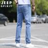 JEEP SPIRIT Men's Straight Fit Casual Micro-Elastic Denim Jeans