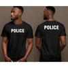 POLICE Law Enforcement Cop T Shirt Printed Policeman Front and Back Gift Men T Top