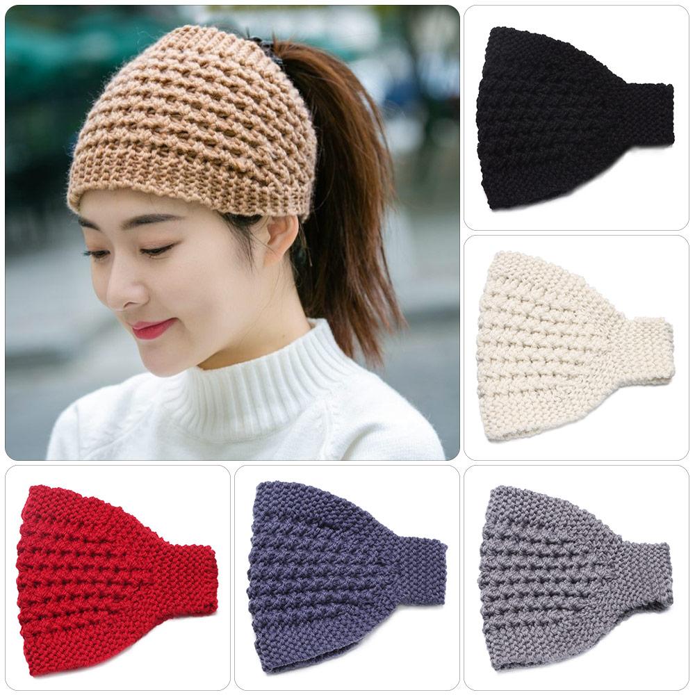 Warm Soft Stretch Scarf for Girls Warmers Hat Head Wraps Knitted Turban Winter Headbands