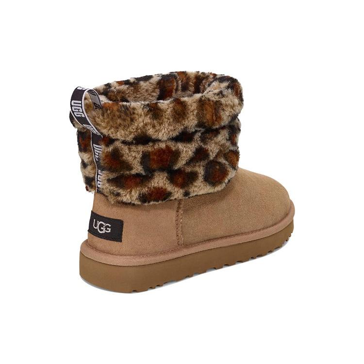 UGG Fluff Mini Quilted Leopard Fleece Lined 'Leopard Print' Women's 1105358-AMP