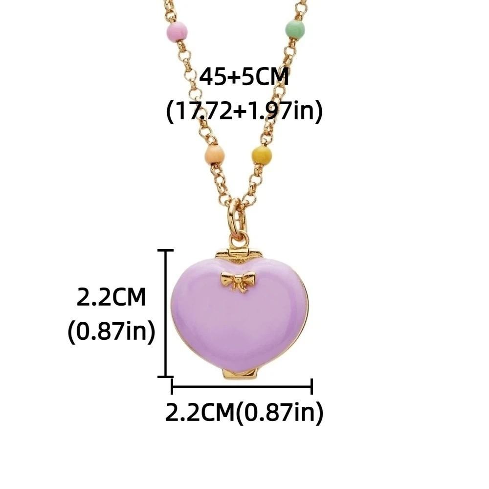 Cute Pendant Choker Zinc Alloy Pentagram Heart Ring Opening Closing Phase Box Necklace  Valentine's Day