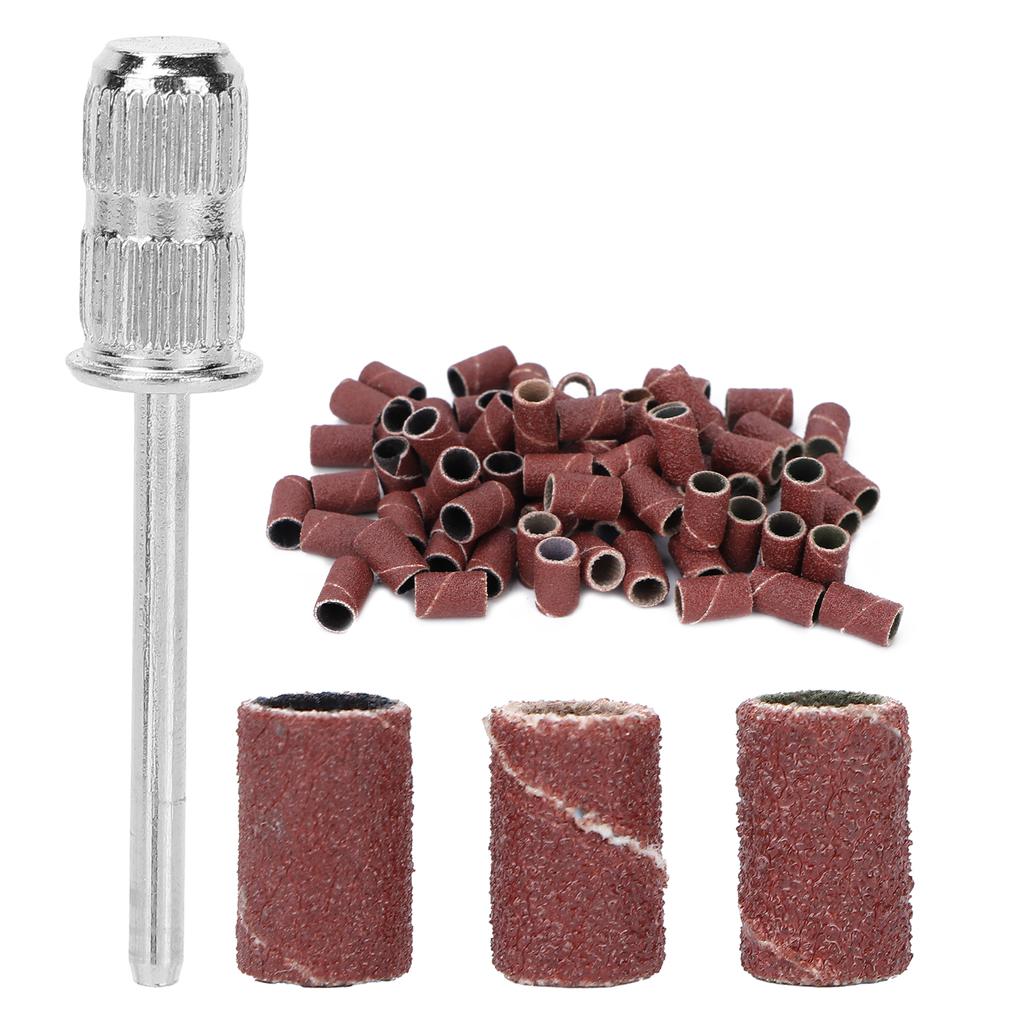 75 шт., набор шлифовальных лент для ногтей, сверла для ногтей, 80 # 120 # 180 #, коричневая зернистость с коробкой для хранения