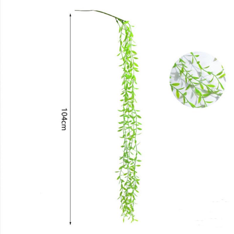 104 см зеленые искусственные листья растения виноградная лоза свадьба вечеринка домашний сад забор украшение ротанг настенный плетеный плющ