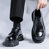 FashionMen черные модные кожаные мужские туфли на платформе классические модные туфли на шнуровке увеличение деловые офисные туфли кожаные туфли