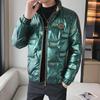 Men's 2024 Lightweight Trendy Down Jacket - Thick Short Winter Coat with Stand Collar