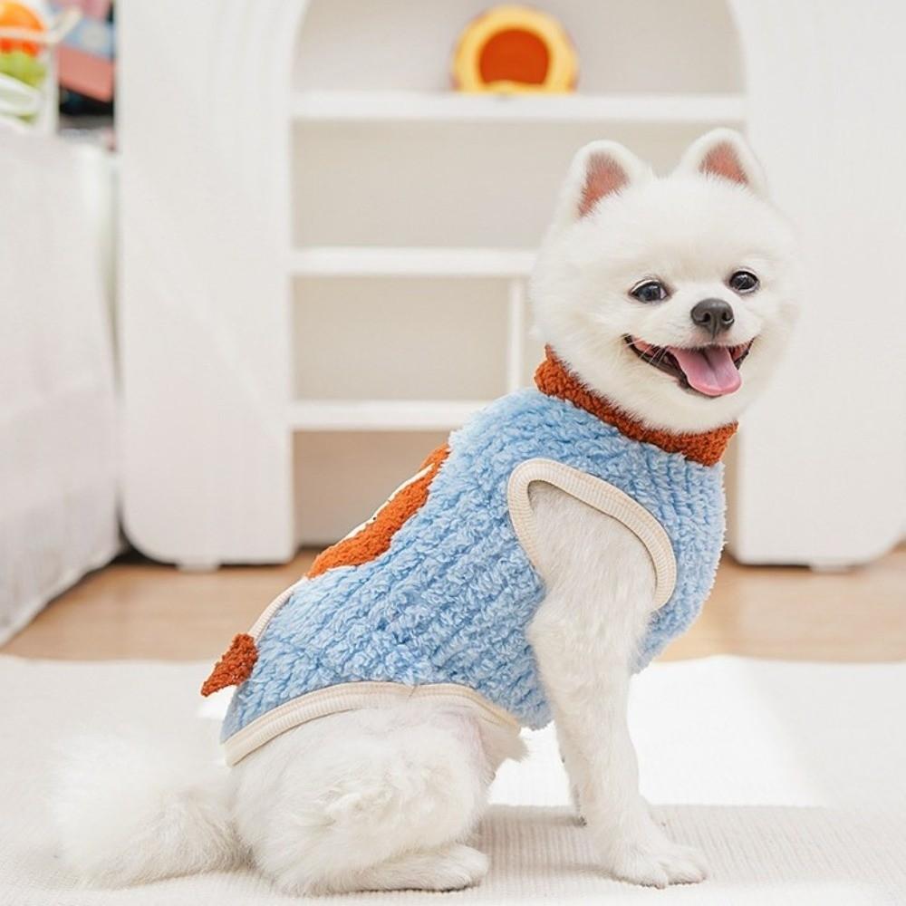 Pocket Design Dog Lion Pattern Costume Thicken Dog Thermal Vest Cartoon Pet Pullover Daily Wear