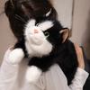 Реалистичная плюшевая игрушка сиамской кошки со звуком. Мягкое набивное животное. Котенок. Реалистичный обнимаемый компаньон. Подарок на день рождения для детей и любителей кошек.
