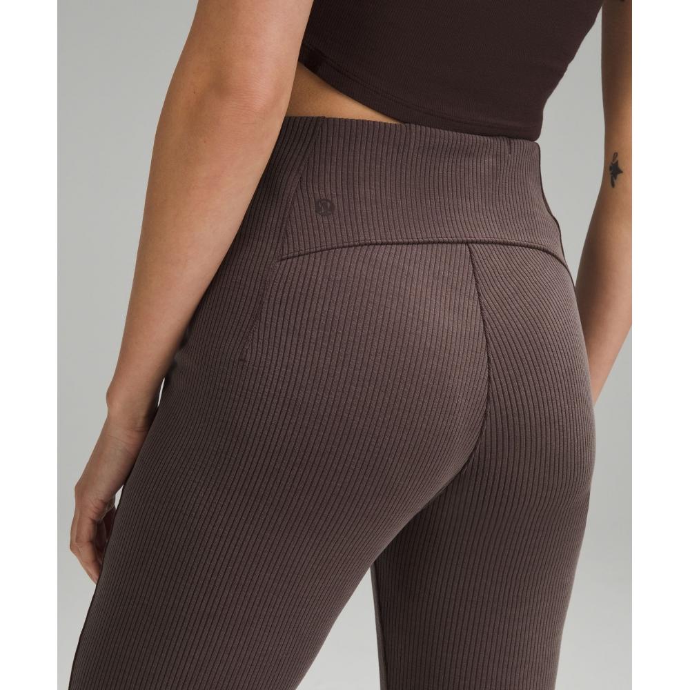 Lululemon Мягкие ребристые укороченные брюки на молнии с высокой талией 25  Эспрессо