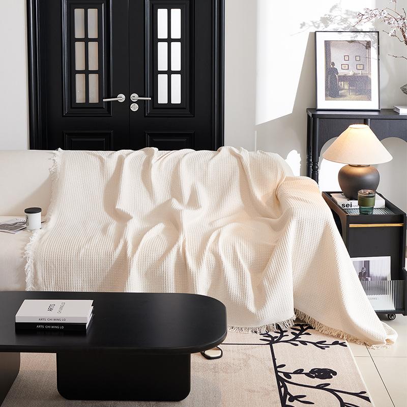 Кремовое ветровое полотенце для дивана, полное покрывало, одеяло, одиночный чехол для дивана, ткань для чехла на подушку для дивана