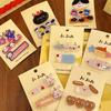 2/3Pcs Girl Hairpins Cats Puppies Rabbits Bread Pattern Hair Clips Smooth Edges Side Bang Hair Pins Hair