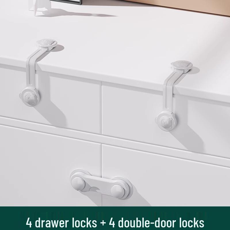 Child Safety Double-Opening Lock - Prevents Pinching for Drawers, Cabinets, Fridges, and Windows