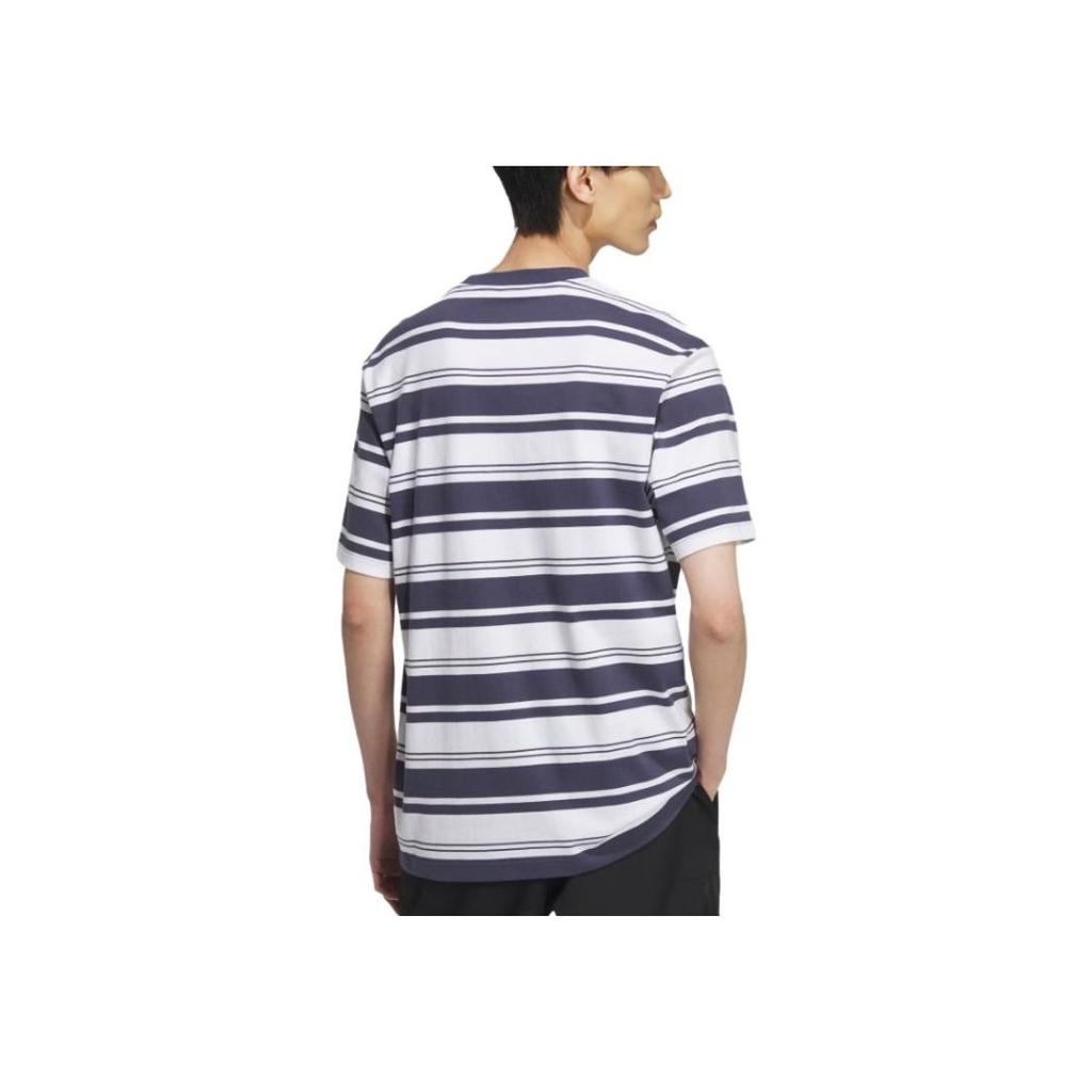 Adidas Striped Sport Casual Short Sleeve T-Shirt Men Tops Dark-Cyan IS4959