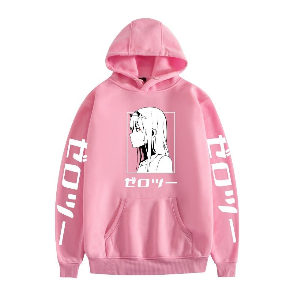 Sunman Zero Two Darling In The Franxx Peripheral Print Casual Hooded Sweater Hoodie