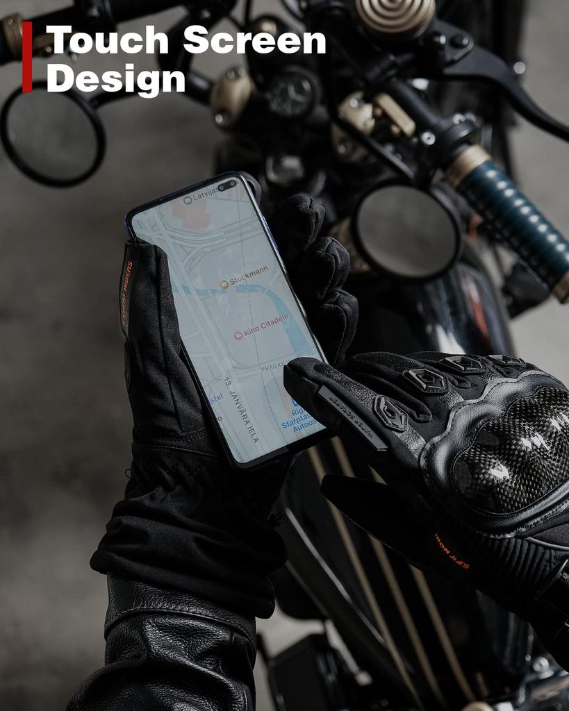 Мотоциклетные перчатки, зимние, теплые, водонепроницаемые, совместимые с сенсорным экраном, 3M Thinsulate, углеродное волокно