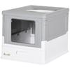 Hooded Cat Litter Box, Portable Pet Toilet, with Scoop, Front Entry - Grey