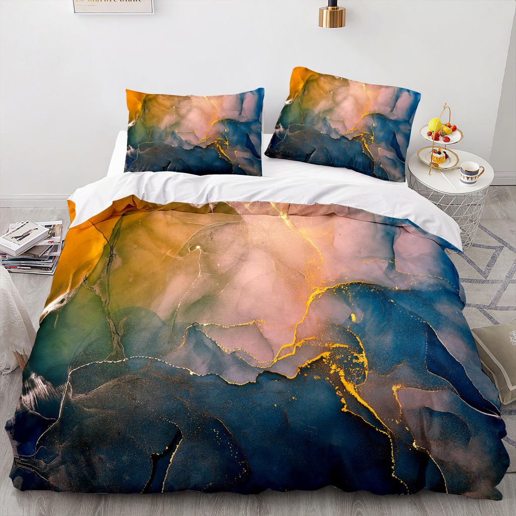 3D Printed Textured Marble Bedding Set Boys Girls Twin Queen Size Duvet Cover Pillowcase Bed Kids Adult Home Textileextile