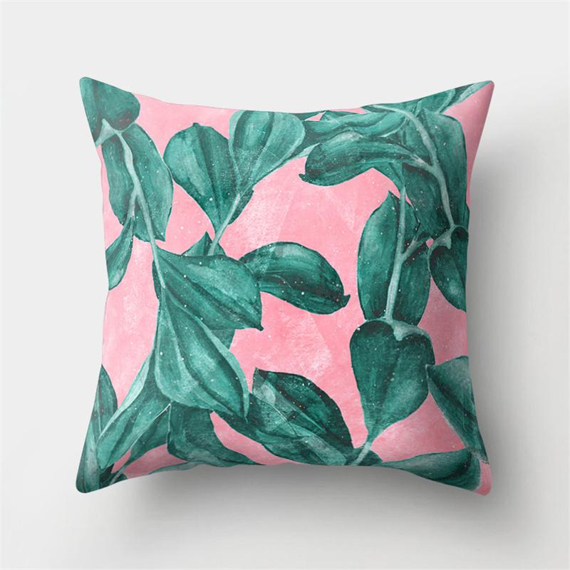 Зеленый лист, растение, цветок, квадратная наволочка для дома, гостиной, дивана, спальни, декоративная поясная подушка, наволочка