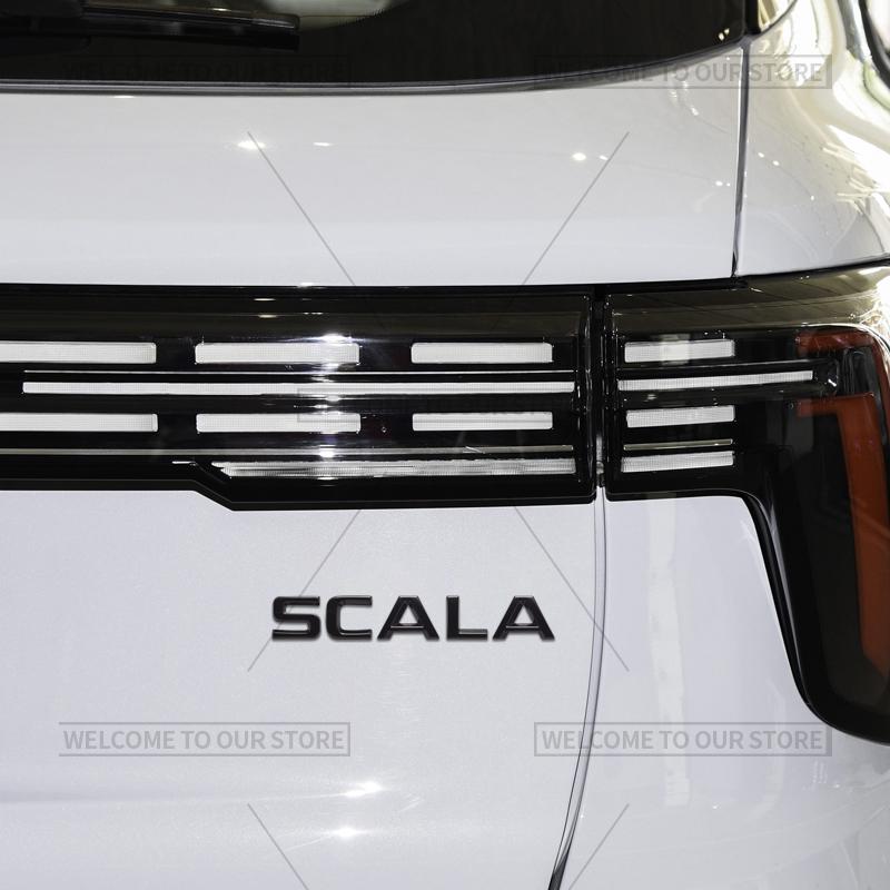 3D SCALA Car Styling For Scala Letter Emblem Sport Line VRS Monte Carlo Badge Metal Stickers Rear Trunk Decals Auto Accessories