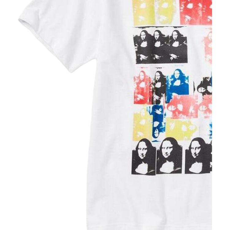Uniqlo Свободная футболка с графическим принтом, круглый вырез, унисекс, белая 463151-00