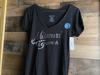 Missouri Tigers Shirt Womens Medium Liquid Silver NEW V-Neck USA Made Mizzou Tee