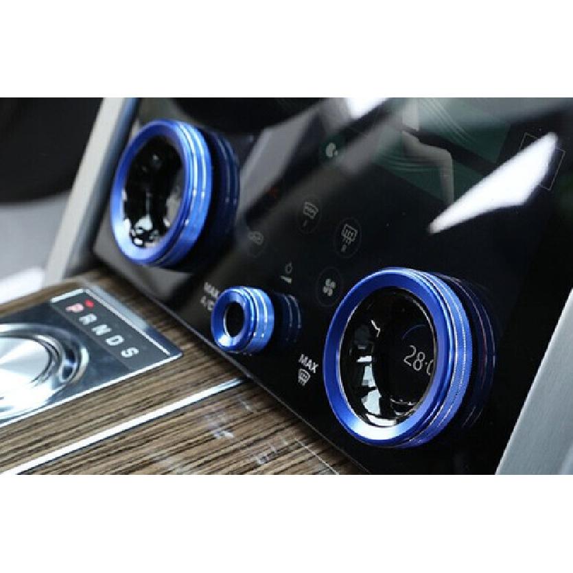 For Range Rover L405 2018- Blue Aluminum Console Volume Switch Button Ring