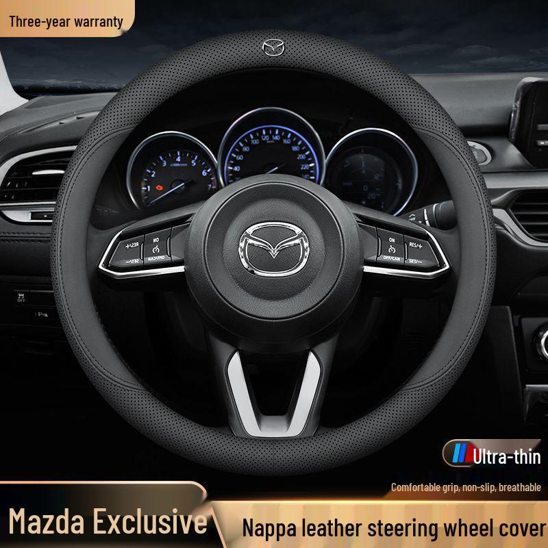 Оригинальная кожаная оплетка руля Mazda для 3, CX-5, Atenza, CX-4, 6 - Универсальная всесезонная.