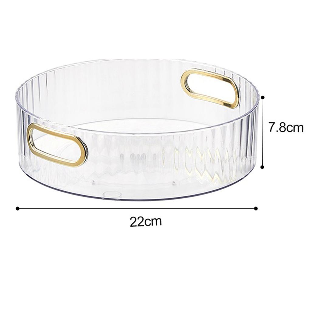 Transparent 360° Rotating Storage Tray Round Fruit Plate Desktop Small Items Jewelry Display Plate Turntable Organizer