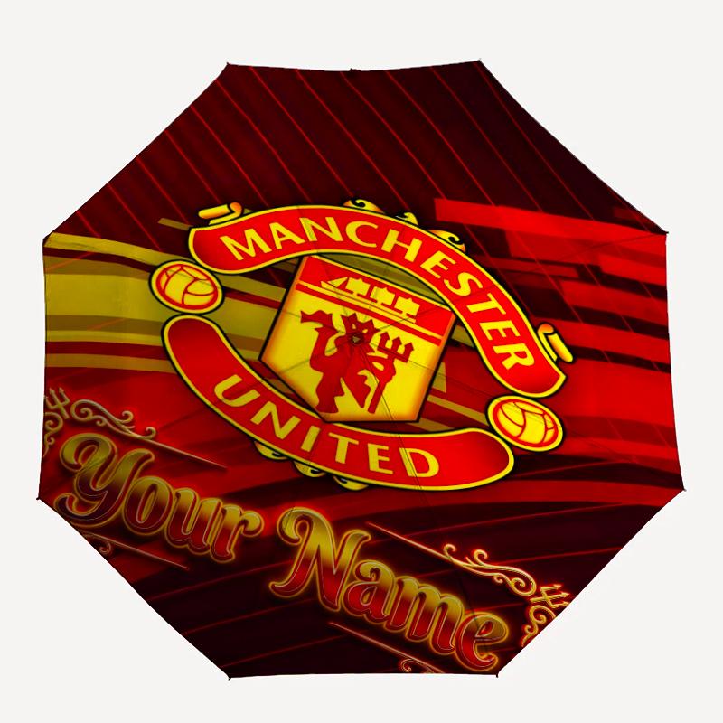 Personalized Name M-Manchester Print Umbrella, UV Shielding. It Has Eight Sturdy Ribs for Outdoor Use And Perfect As a Holiday Gift