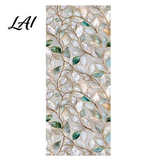 Kitchen Glass Film Water Ripple Texture Floral Window Stickers Decorative Static Privacy Film Stickers Removable PVC Sticker for Home Office