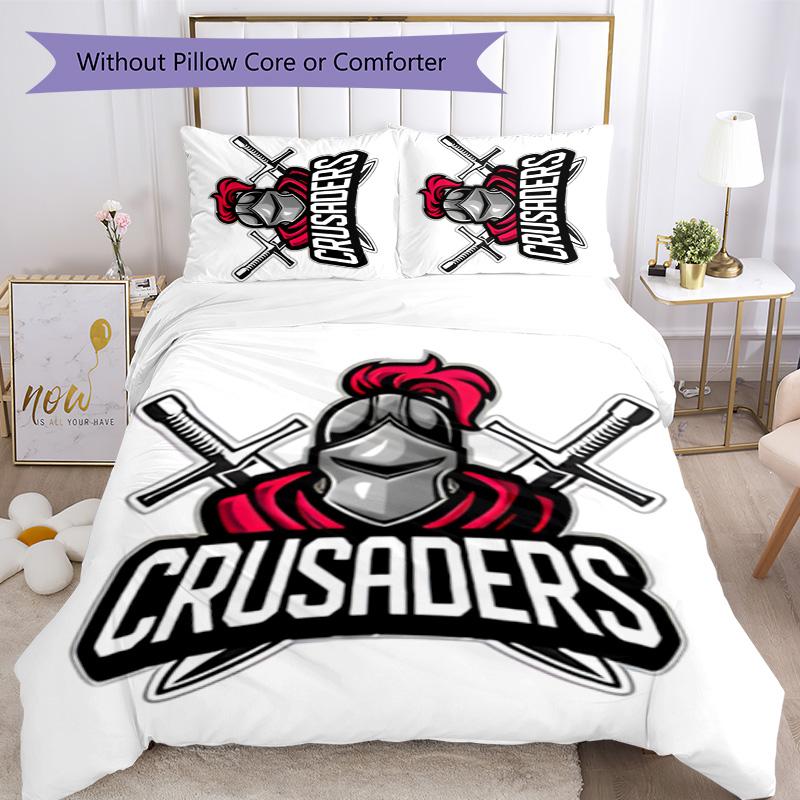 Crusader 3pcs Bedding Set Duvet Cover Closure Includes 1 Duvet Cover & 2 Pillowcases for All Seasons Bedroom Home Dorm Decor