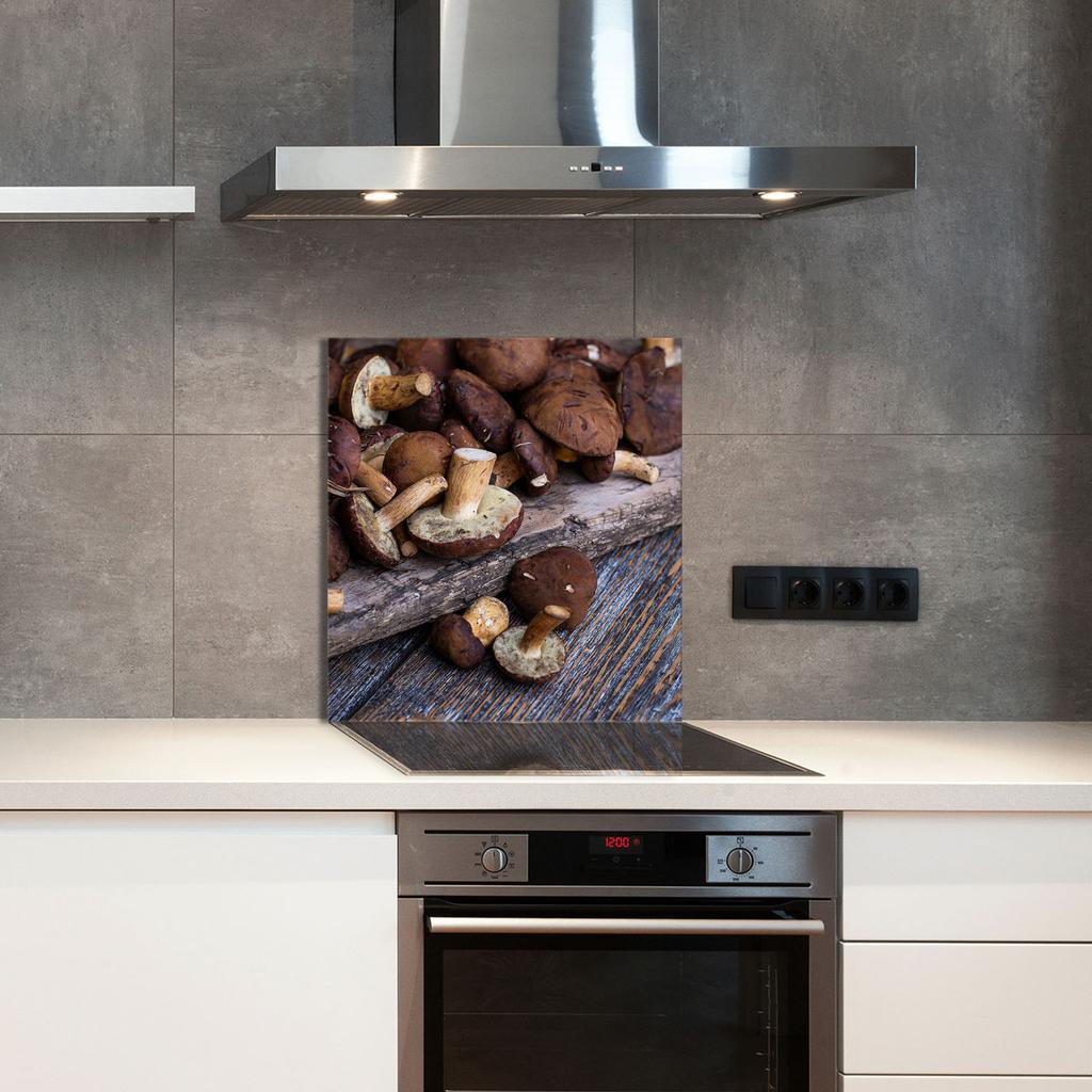 PANEL SZKLANY DO KUCHNI 60x65 Grzyby