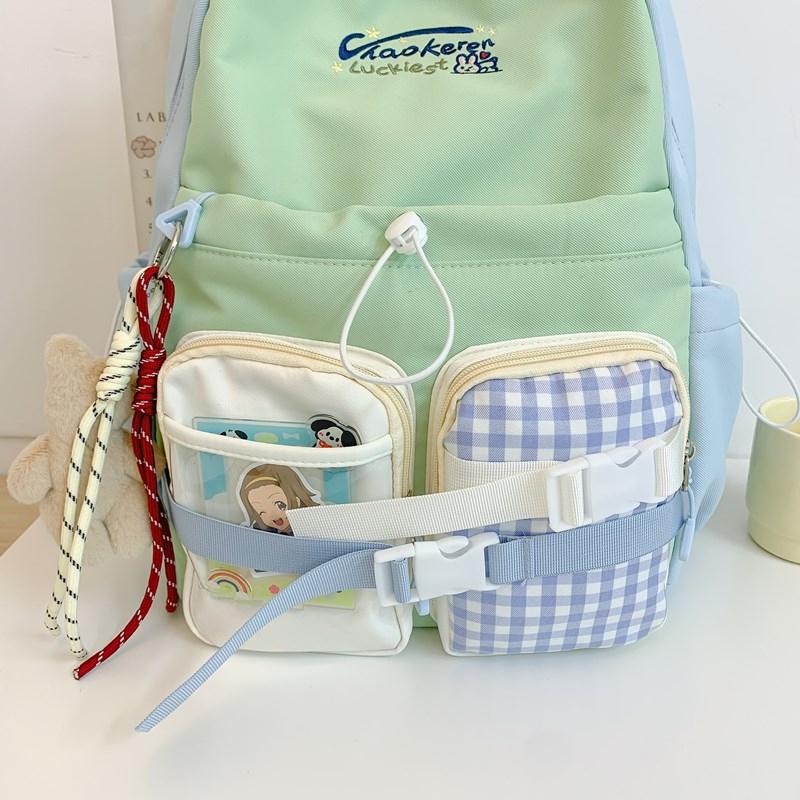 Школьный рюкзак для студента, женский, контрастный цвет